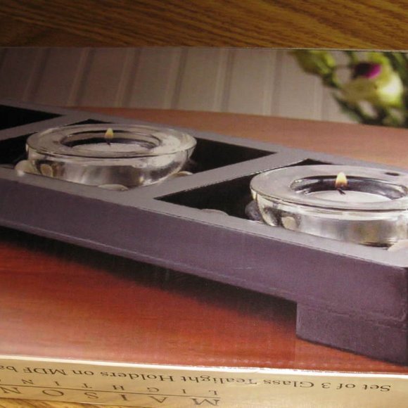 Maison Lighting Candle Garden Set 3 Tealight Holders on Base - Picture 1 of 3